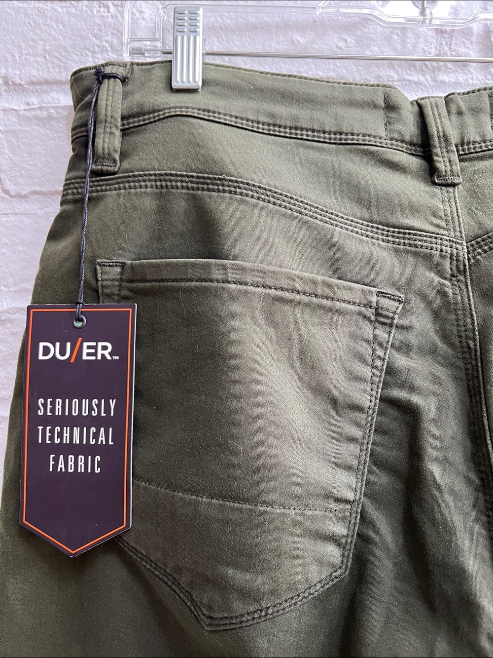 DU/ER Men Olive Green Seriously Technical Fabric NO SWEAT PANT Relaxed 33 x30 - Picture 8 of 16